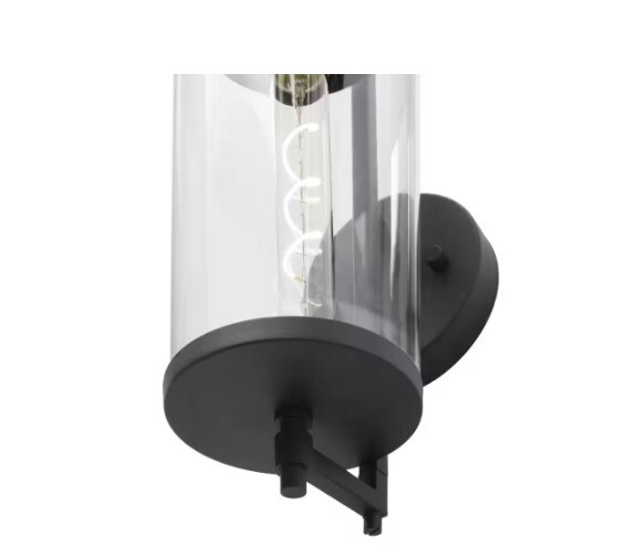H B Lurelane 14 in. Medium 1-Light Matte Black Hardwired Outdoor Wall Sconce