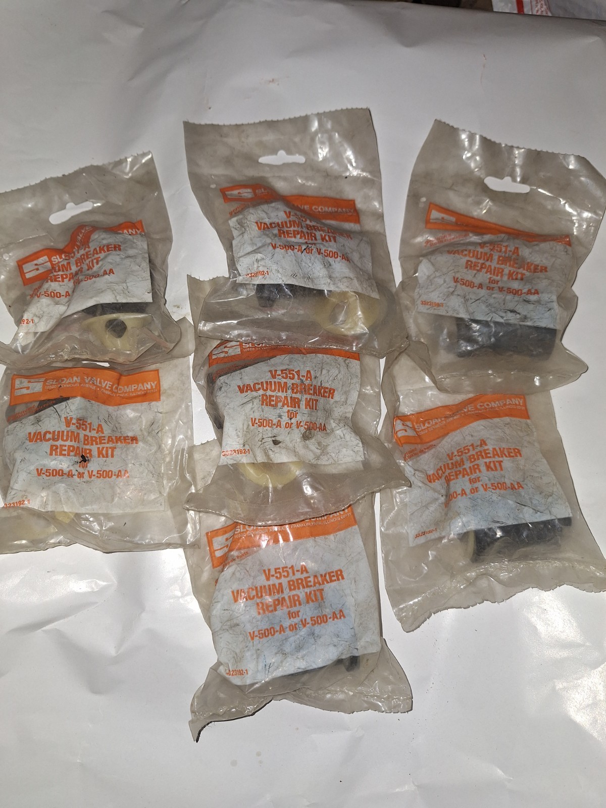 NEW LOT OF 7 SLOAN V-551-A VACUUM BREAKER REPAIR KITS FOR V-500-A OR V-500-AA