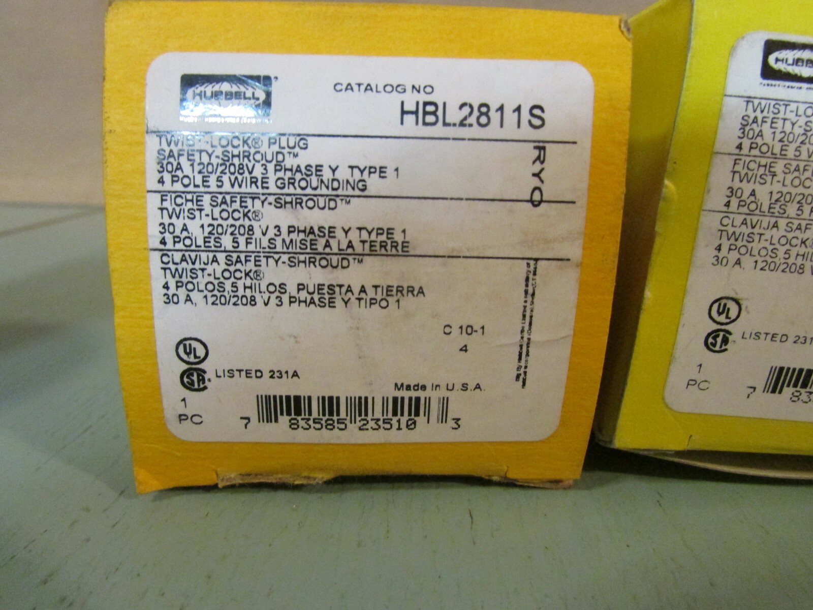 Hubbell HBL2811S Twist Lock Plug/Safety Shroud Lot of 2!