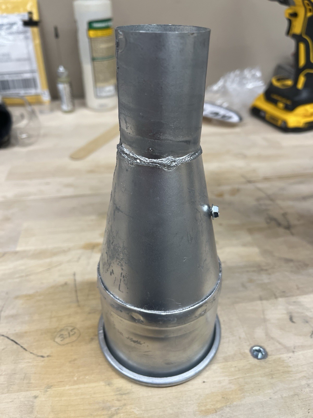 Nordfab Ductwork Custom Reducer 3″ QF x 1.5″ Raw Hose Galvanized