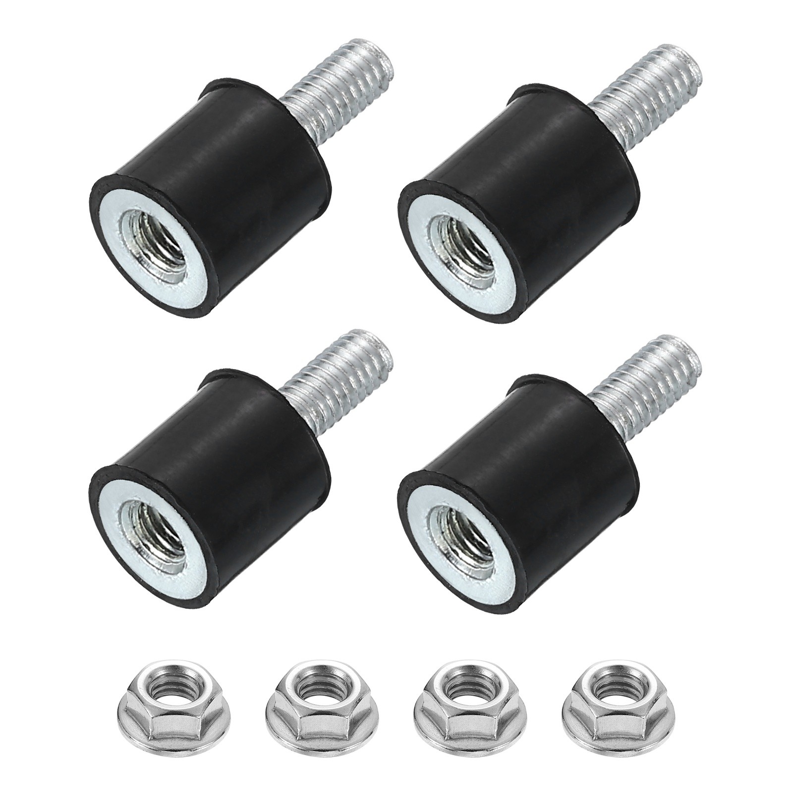4Pcs M4x10mm Rubber Mounts 10x10mm(DxH) Rubber Shock Absorber Mount with Nuts