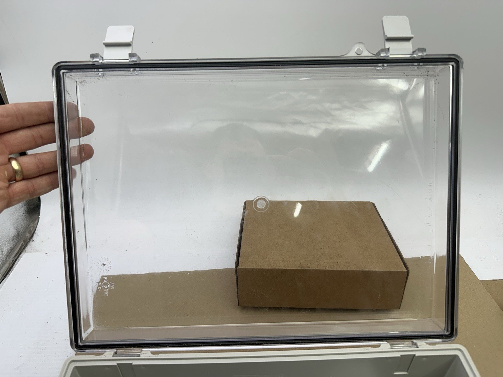 Bud Industries NBB-10273 Light Gray Style B Plastic Indoor Box with Clear Door
