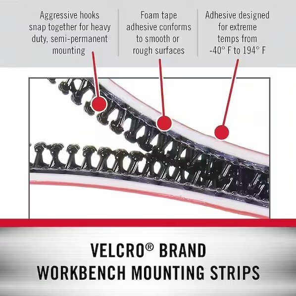 VELCRO 1/2 in. Workbench Mounting Tape W 18 in. of Closure (36 in. of Tape) 6/24