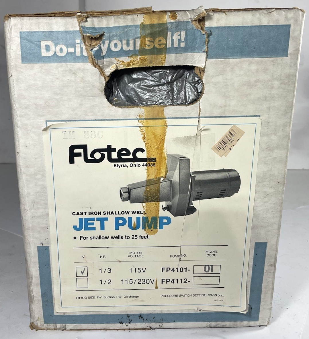 NEW FLOTEC 1/3 HP, 115V CAST IRON 25 Feet SHALLOW WELL JET PUMP FP4101-01