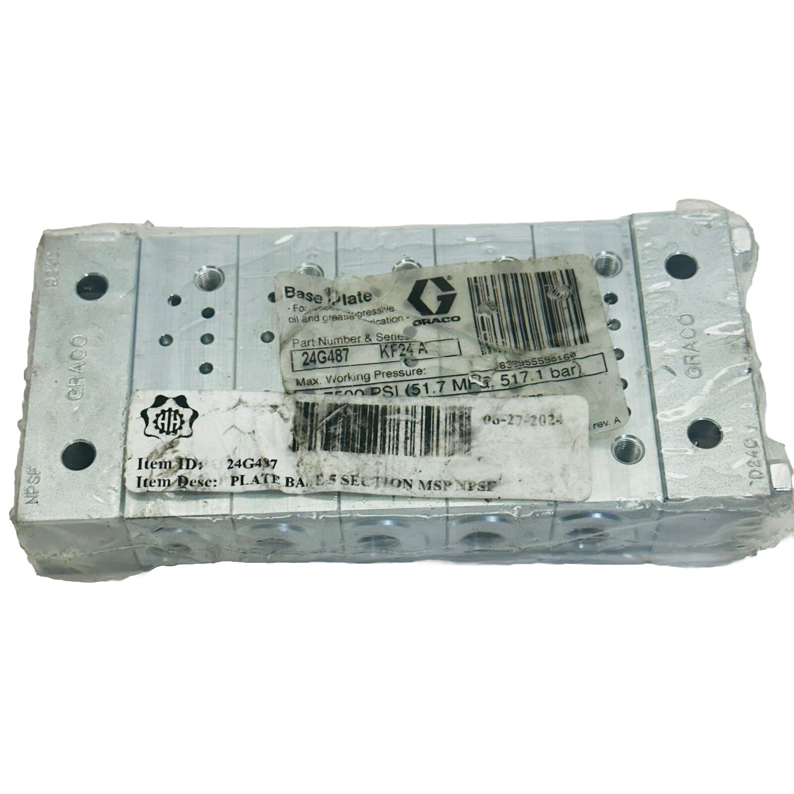 GRACO 24G487 / KF24A / D24C DIVIDER VALVE BASE PLATE