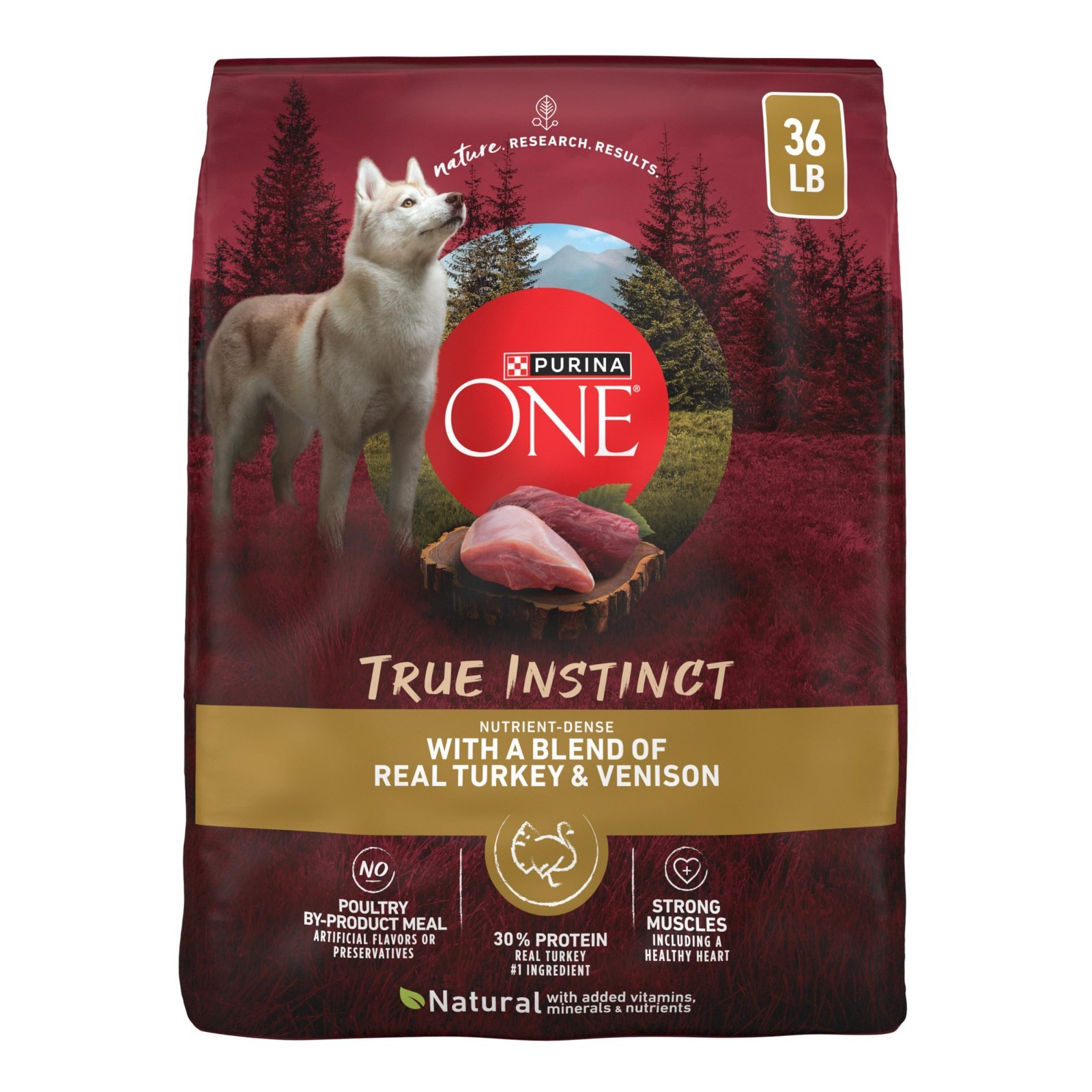 Purina ONE True Instinct With A Blend Of Real Turkey and Venison Dry Dog, 36 lb