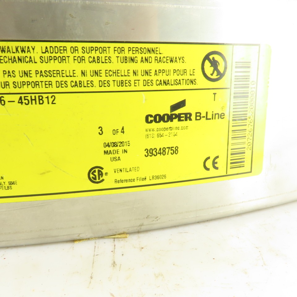 Cooper 4SS6MR-06-45HB12 B-Line Stainless Steel 45° Ladder Cable Tray 6″ W