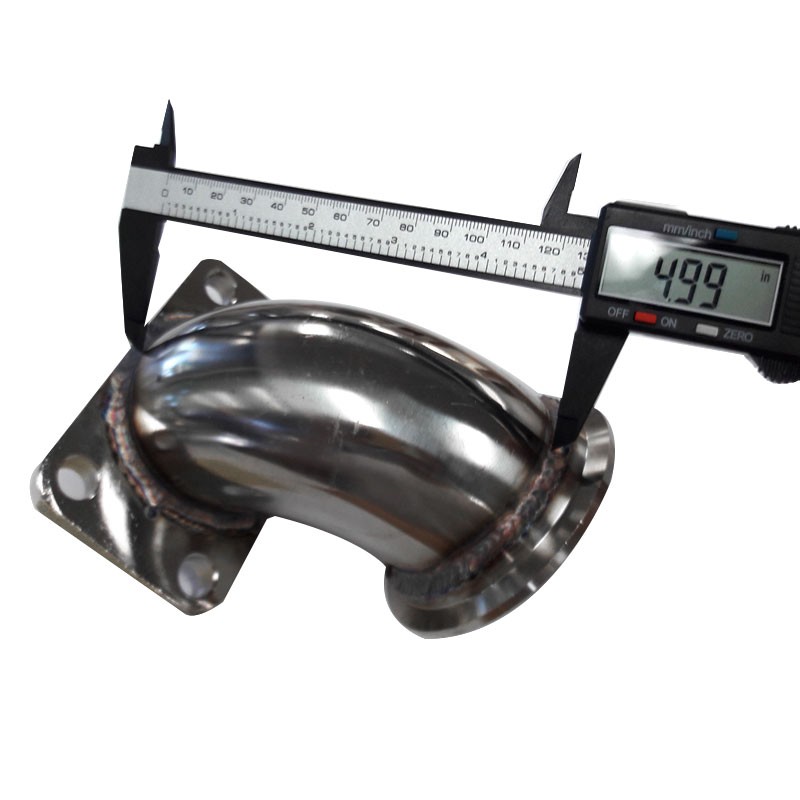 90 Degree 2.5″ V-Band T3 Turbocharger Exhaust Adapter Flange+Clamp+Gasket