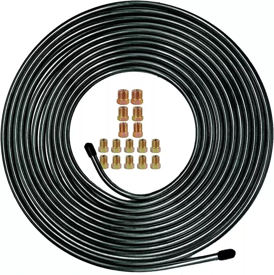 Muhize 3/16 Brake Line Tubing Kit – Upgraded 25 Ft. of Flexible Pvf-Coated Steel