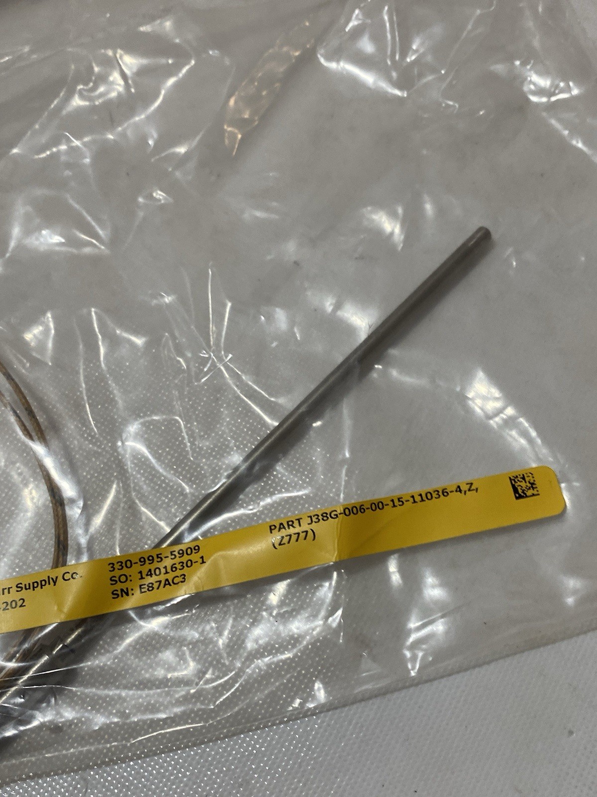 Lot Of 2 MCMASTER J38G-006-00-15-11036-4-Z THERMO COUPLE NSNP Z777