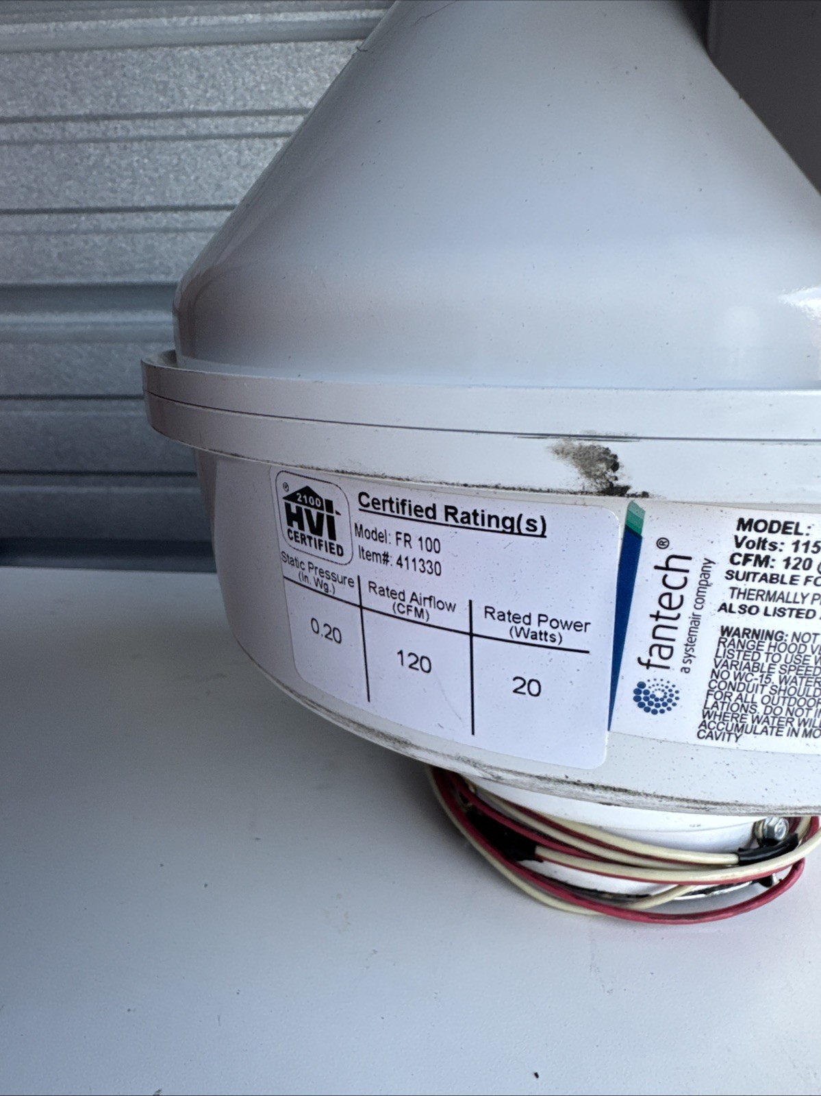 Fantech FR100 4″ Inline Centrifugal Duct Fan Continuous Duty 115v 60hz 20w .18A