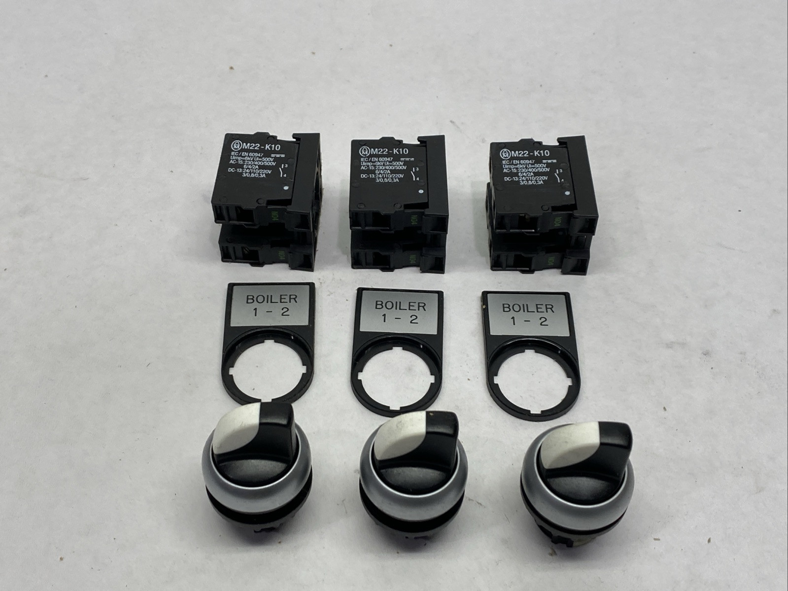 Moeller S-5733 2-Position Selector Switch Assembly Black Boiler 1-2 LOT OF 3