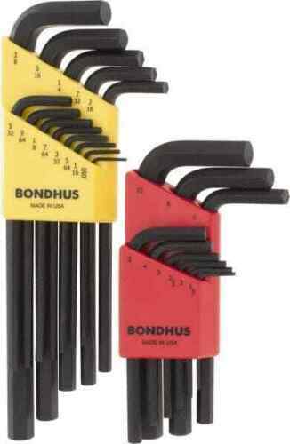 Bondhus 22198 22 Piece L-Key Hex Key Set Hex – 0.05 to 3/8″, 11″ OAL, USA