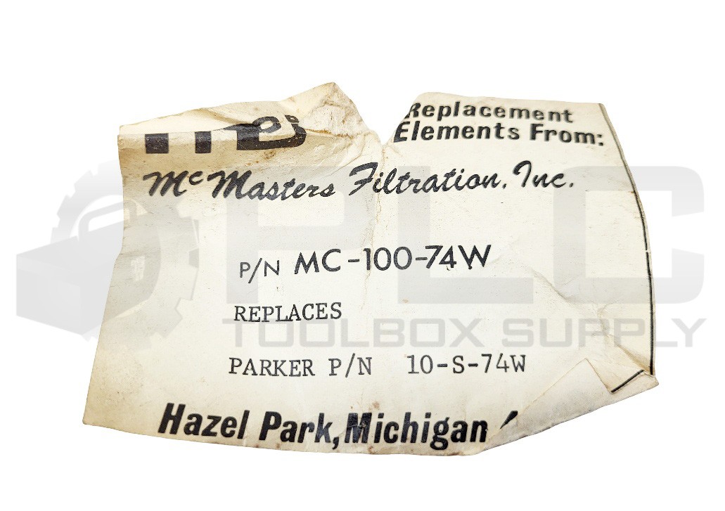 NEW MCMASTERS MC-100-74W HYDRAULIC METAL FITLER ELEMENT W/ GASKETS