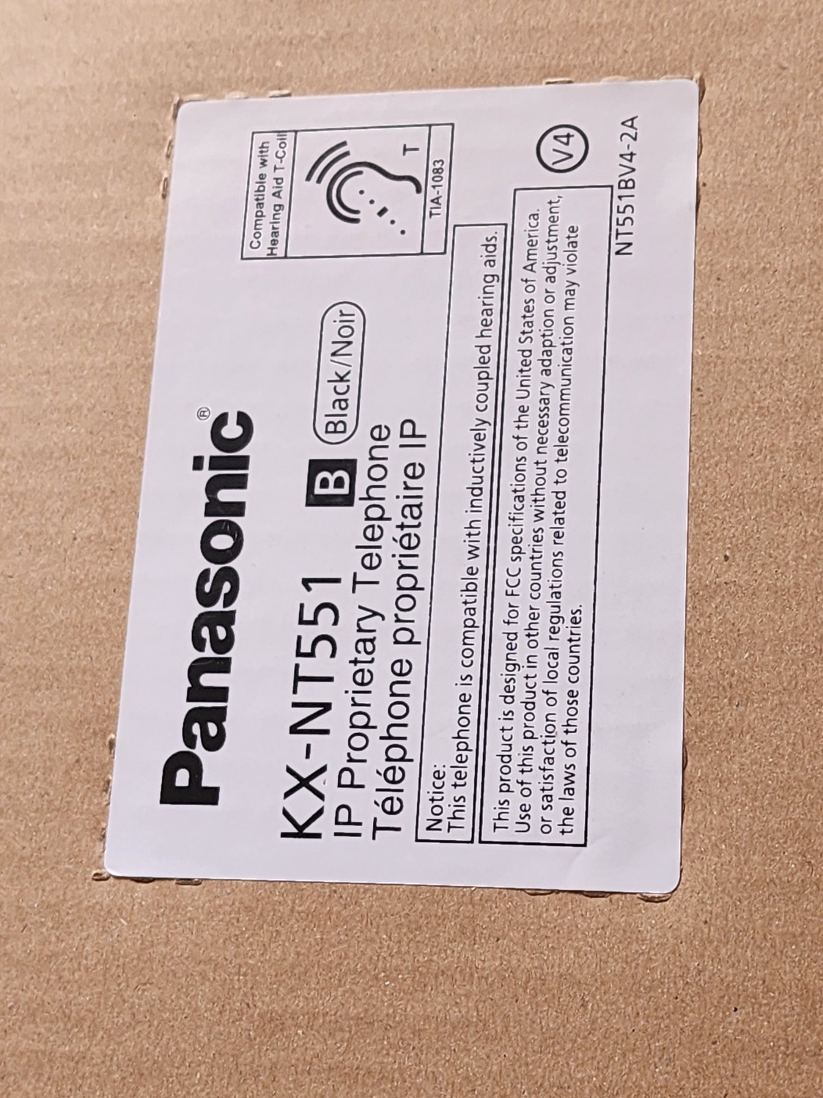 PANASONIC KX-NT551/IP PROPRIETARY PH. 8 BUTTONS/ NEW/ 6 MONTH WARRANTY. NO COST.