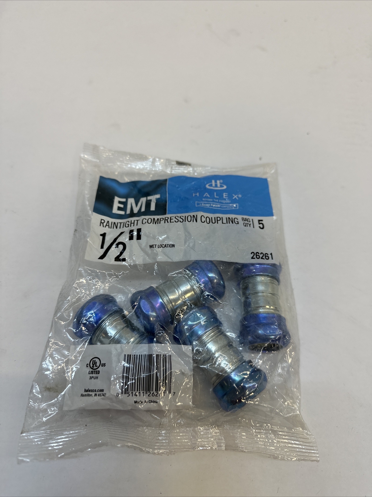 LOT OF 5 HALEX 1/2″ RAINTIGHT COMPRESSION COUPLINGS 26261