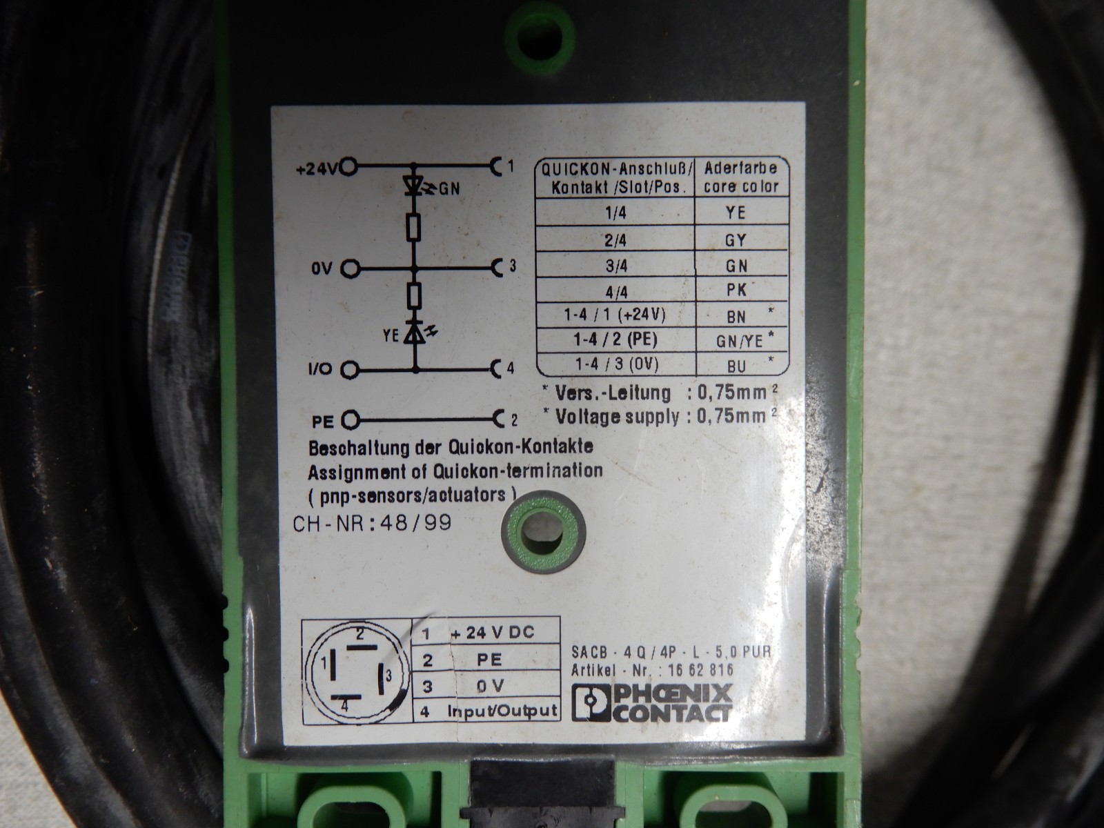 Phoenix Contact SACB-4Q/4P-L-5.0 PUR Position Splitter BX