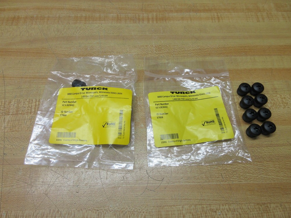 Turck VZ 3 (8/BAG) Closure Cap Set E7008 (Pack of 6)
