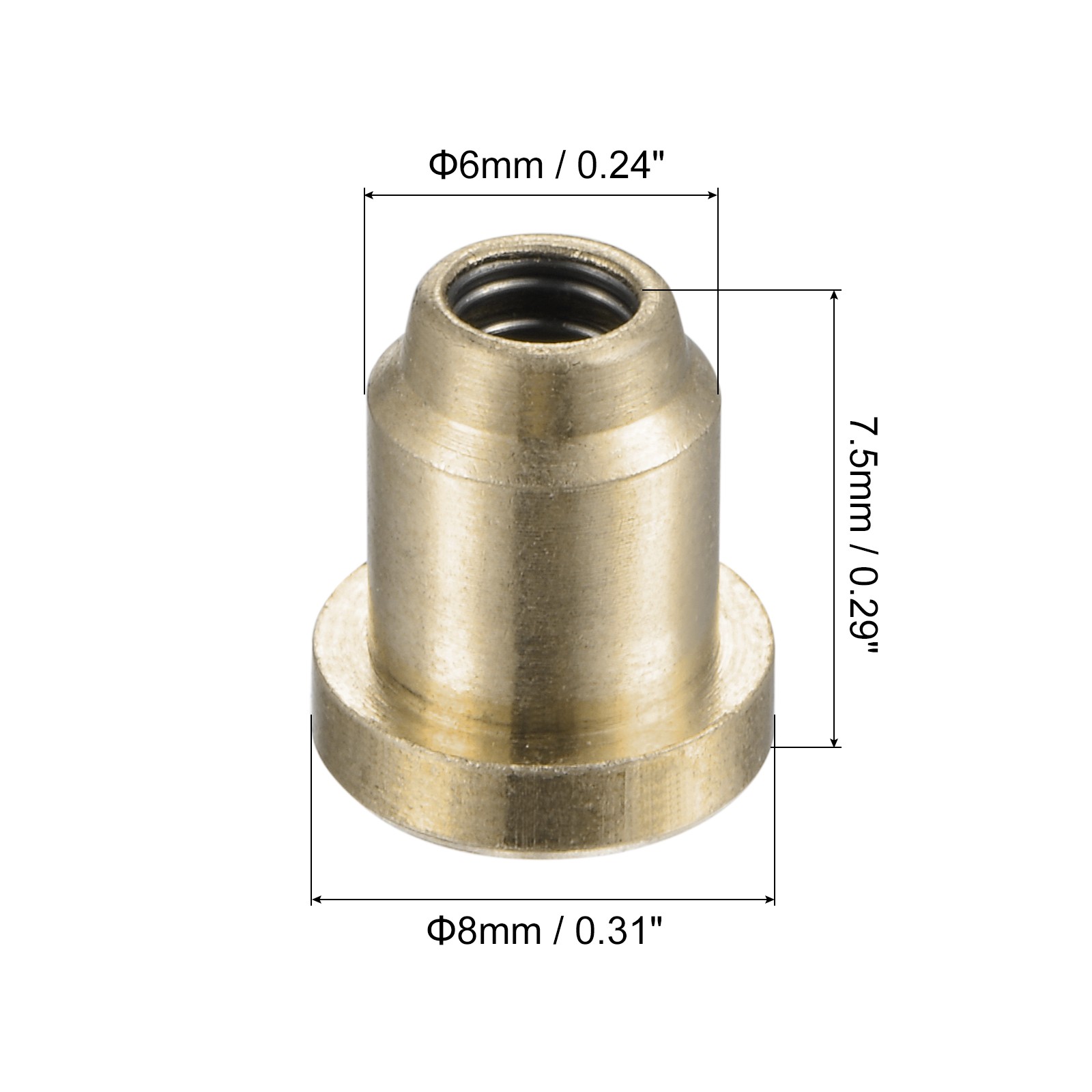 Brass Push Button Flange Grease Oil Cup 6mm for Lubrication System 12Pcs
