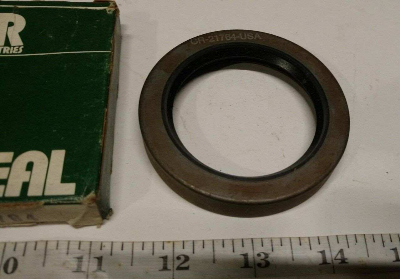 CR Oil Seal 21764 Single Lip Oil Seal – Solid, 2.188 in Shaft, 3.000 in OD.