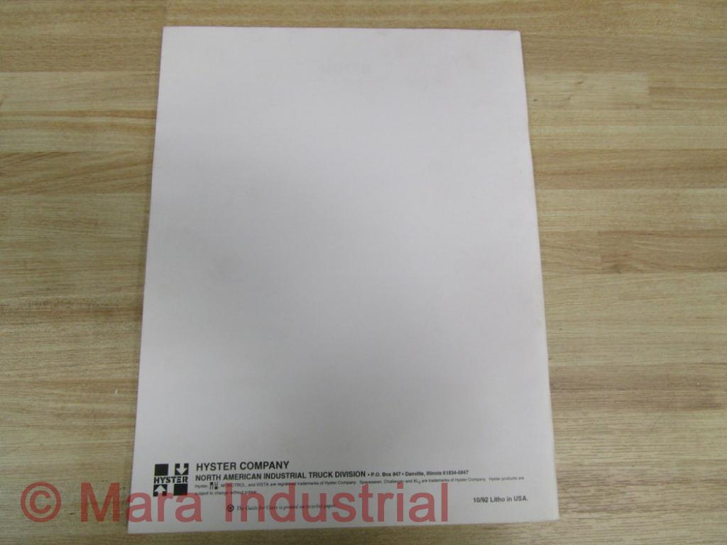 Hyster Manual Industrial Lift Trucks Hy-IDB87546