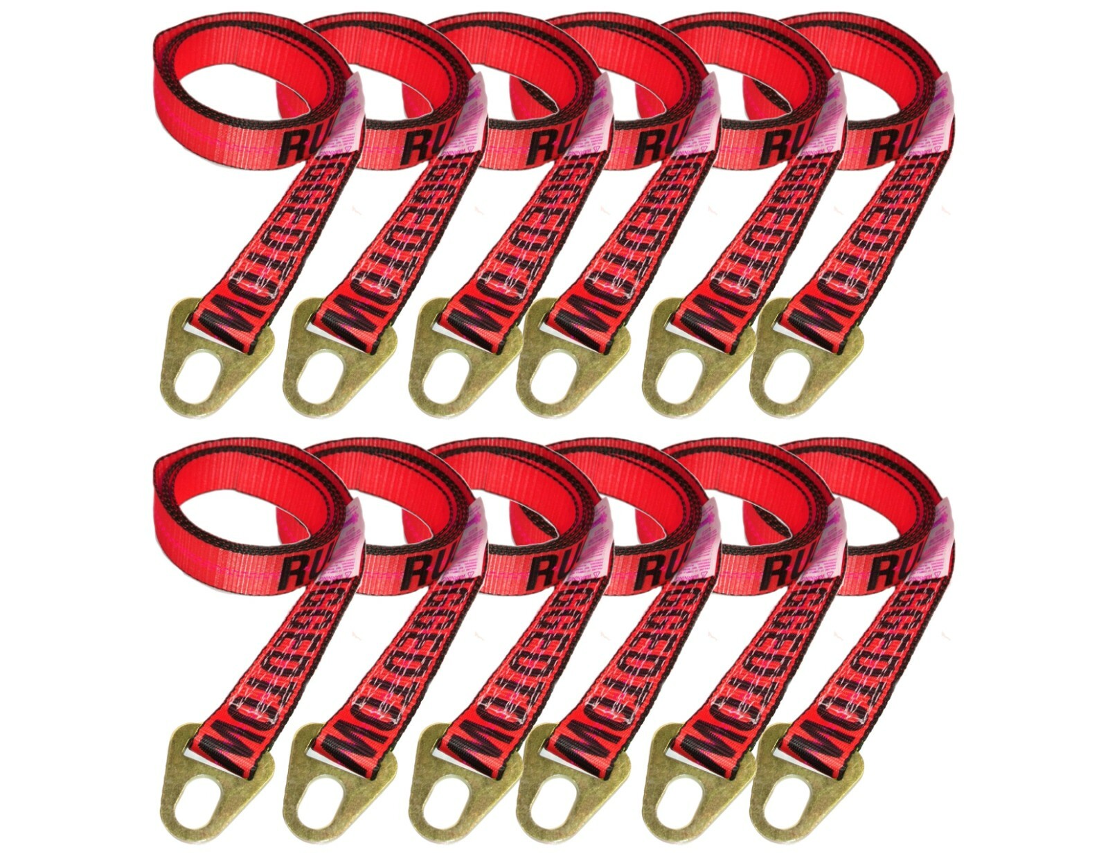 12 pack 2″ x 8′ ft Chevron Wheel Lift Lasso Strap Keyhole Tie Down Ratchet Cinch
