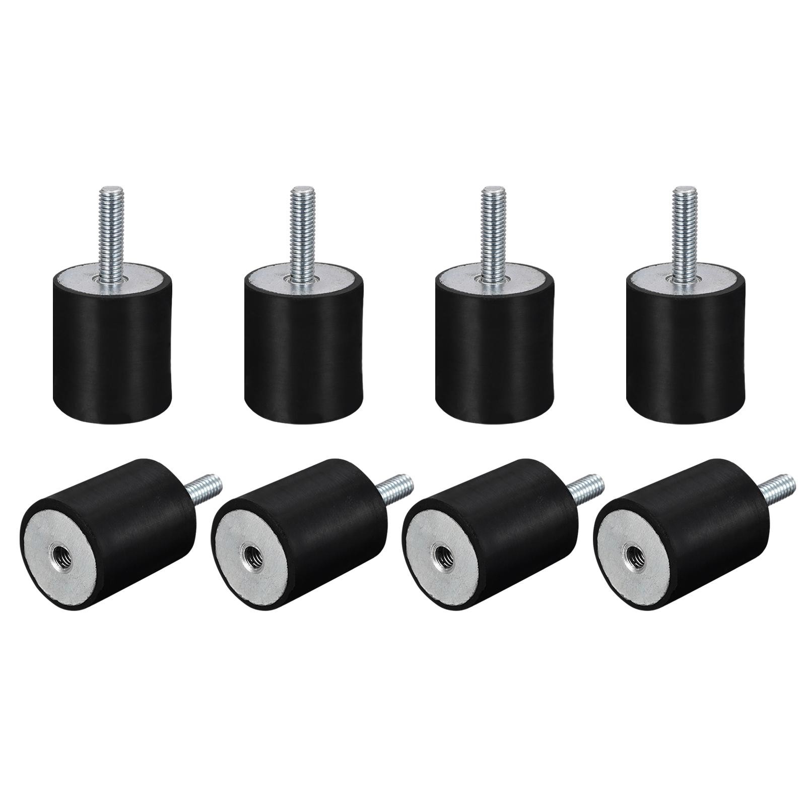 8pcs Rubber Mounts M6 Male/Female Vibration Isolator Shock Absorber D20mmxH25mm