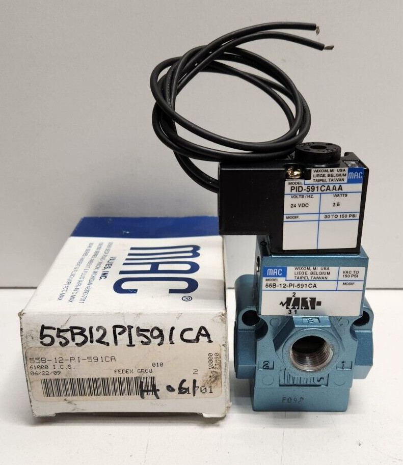 NEW OLD STOCK! MAC 24V SOLENOID VALVE 55B-12-PI-591CA