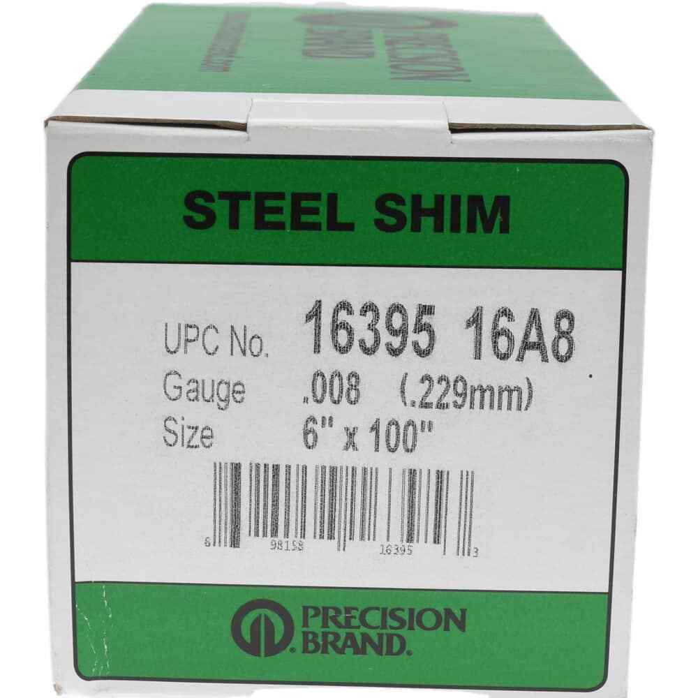 Shim Stock: 0.008” Thick, 100” Long, 6″ Wide, 1010 Low Carbon Steel