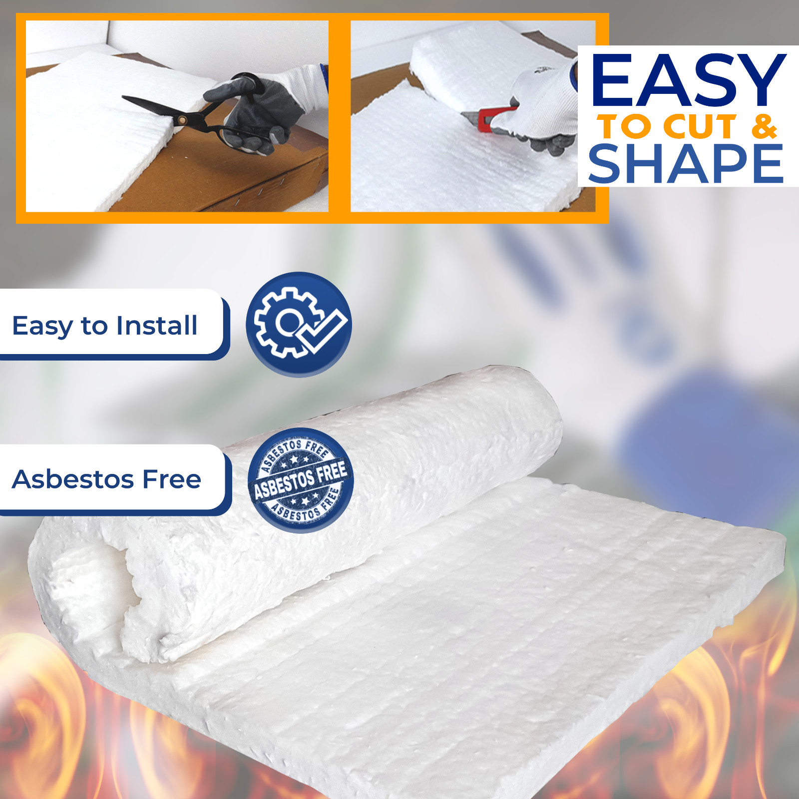 2 pcs of 1″ Ceramic Fiber Insulation Blanket 2600F 8# 12″ X 24″