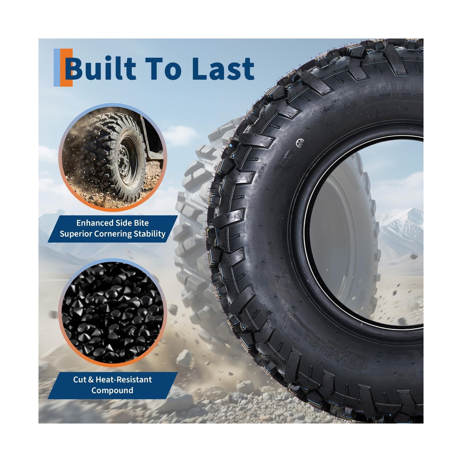 25x10x12 ATV UTV Tires, 25 10 12 All-Terrain Tires,A102, 25×10-12 UTV ATV Tir…