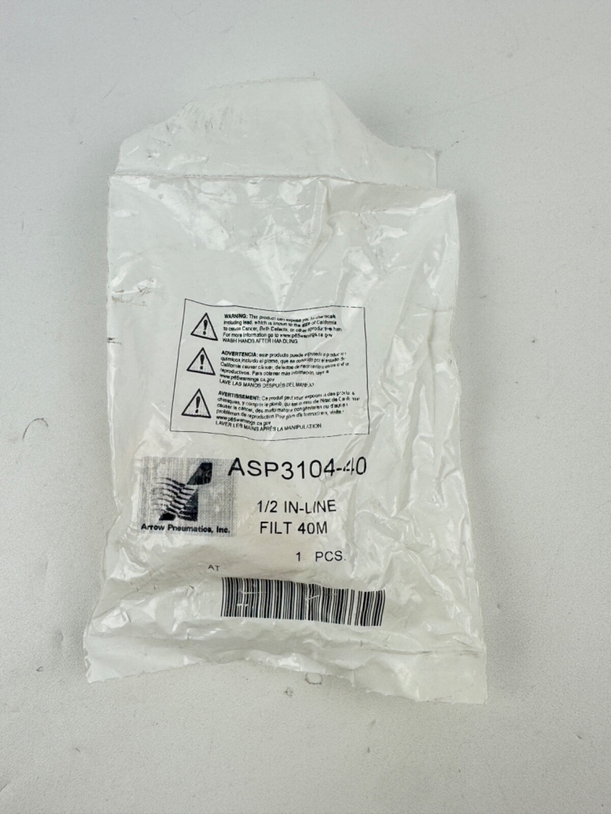 x(3) Arrow Pneumatics ASP3104-40 1/2″ In-Line Filter 40m
