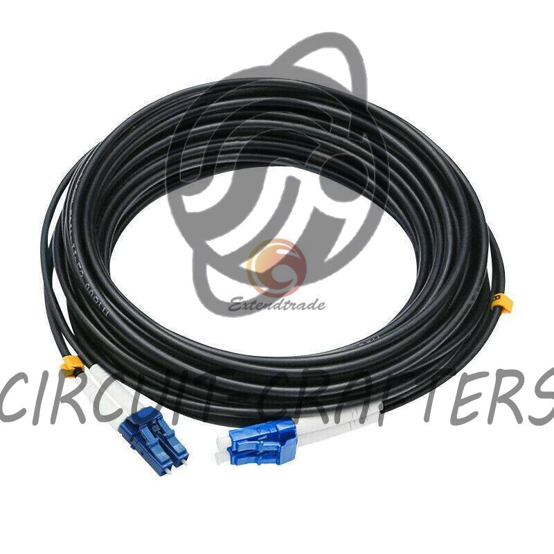60M Black Armored Fiber Cable LC-LC UPC SM 9/125 Duplex Fiber Optic Patch Cord