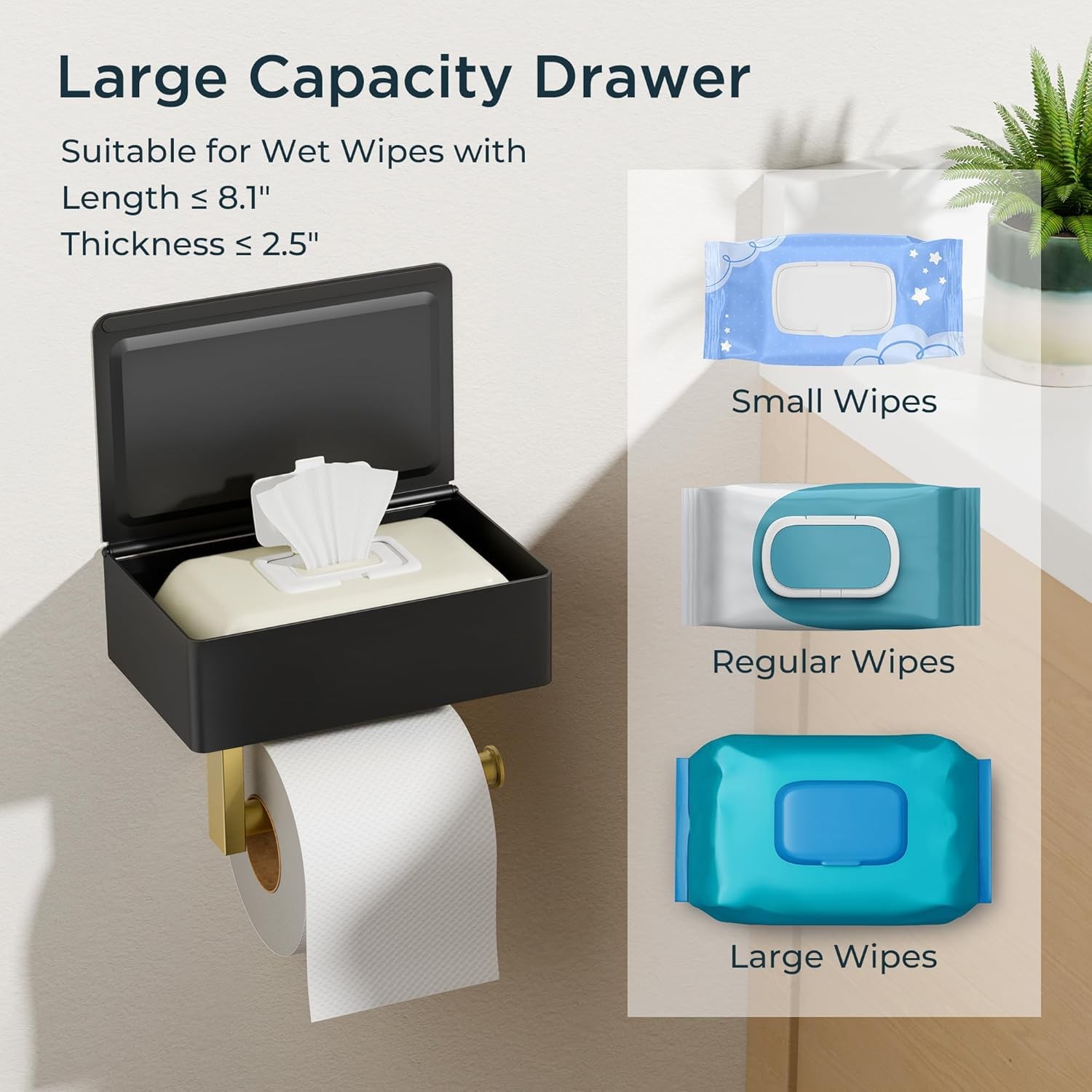 Toilet Paper Holder with Shelf, SUS304 Stainless Steel Wall Mount Toilet Pape…