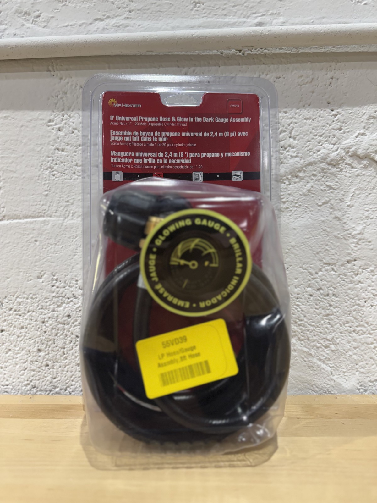 Mr. Heater 8′ Propane Hose Assembly with Acme Nut and Propane Gauge F273718