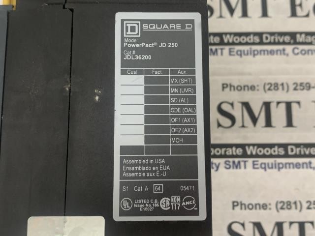 Square D Molded Case Circuit Breaker – JDL36200 – JD 250 w/Warranty