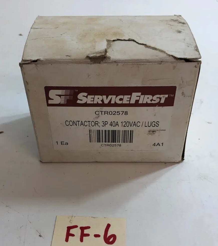 New Service First CTR02578 Contactor 3P 40A 120VAC Warranty! Fast Shipping!