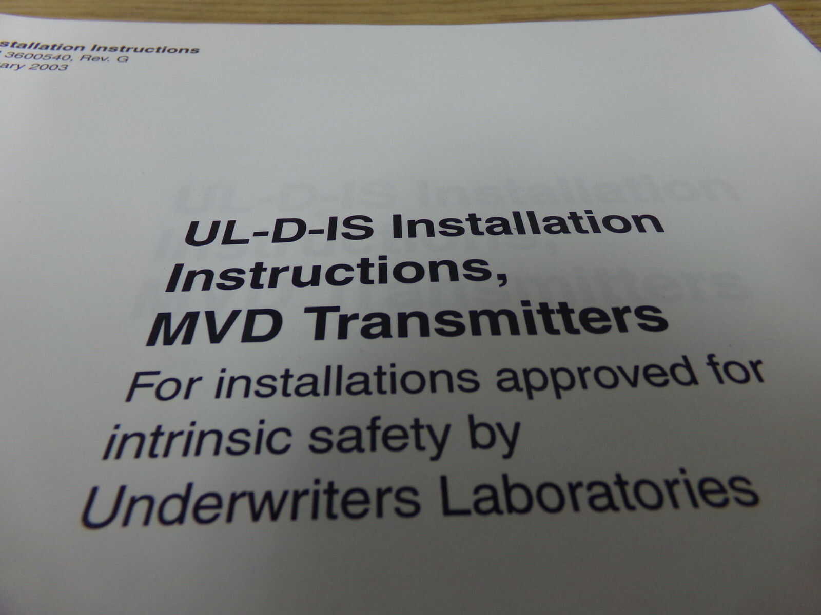 NEW Emerson Micro Motion Installation Instructions 3600540 MVD Transmitters UL-D