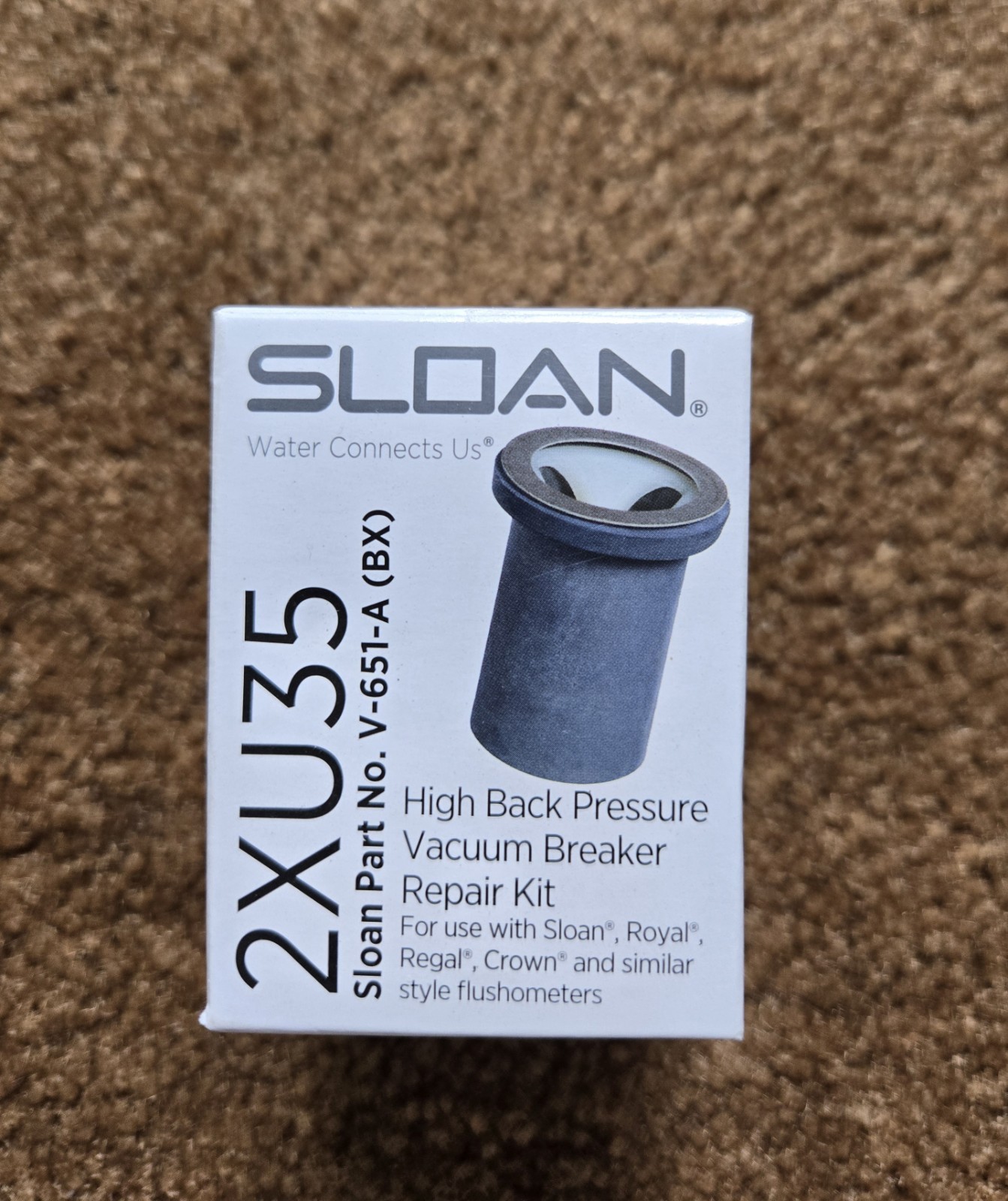 NEW Sloan V-651-A (2XU35) High Back Pressure Vacuum Breaker Repair Kit.