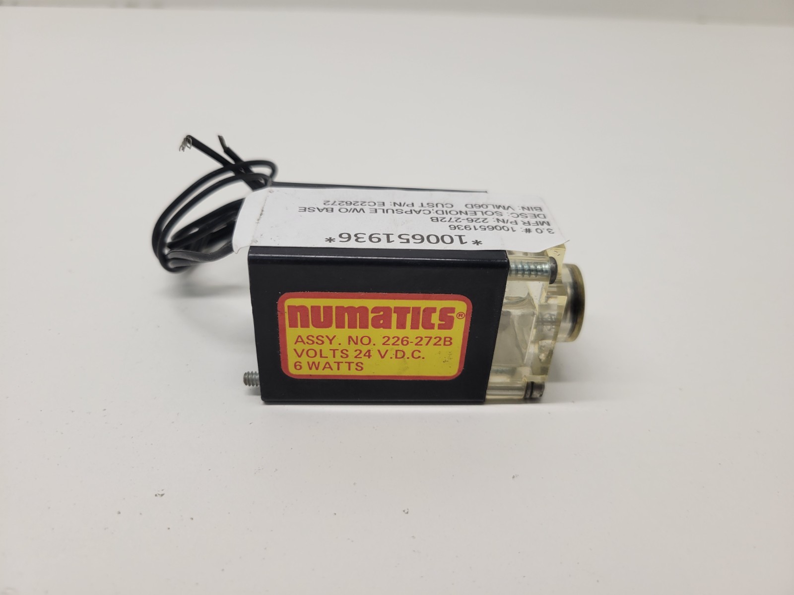 NEW OLD STOCK! NUMATICS 6W 24VDC COIL 226-272B