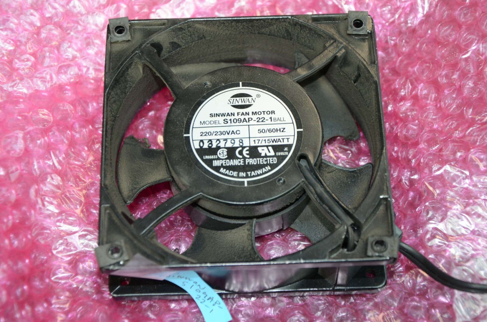 Sinwan S109AP-22-1 Fan 220-230 Volt 15/17 Watt