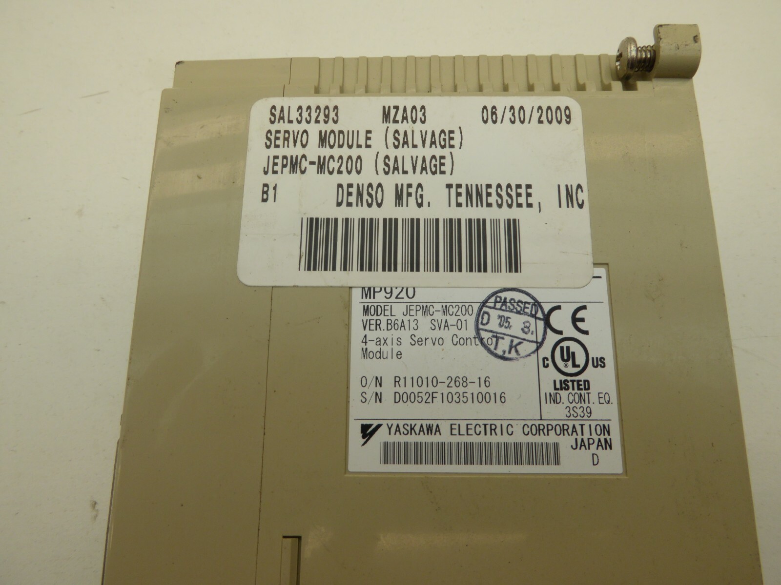 Yaskawa JEPMC-MC200 SVA-01 4-Axis Servo Control