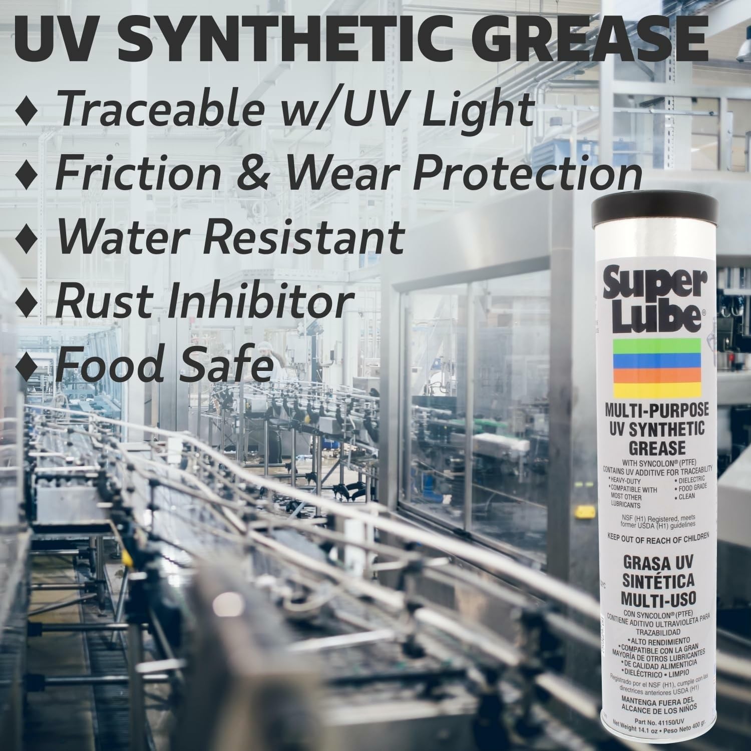 MultiPurpose UV Synthetic Grease w/Syncolon NLGI 2 High Temperature, Water …