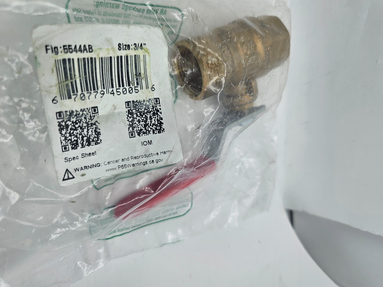 Red-White Valve 3/4″ 2-Piece Ball Valve With Handle Chrome-Plated Ball 5544AB