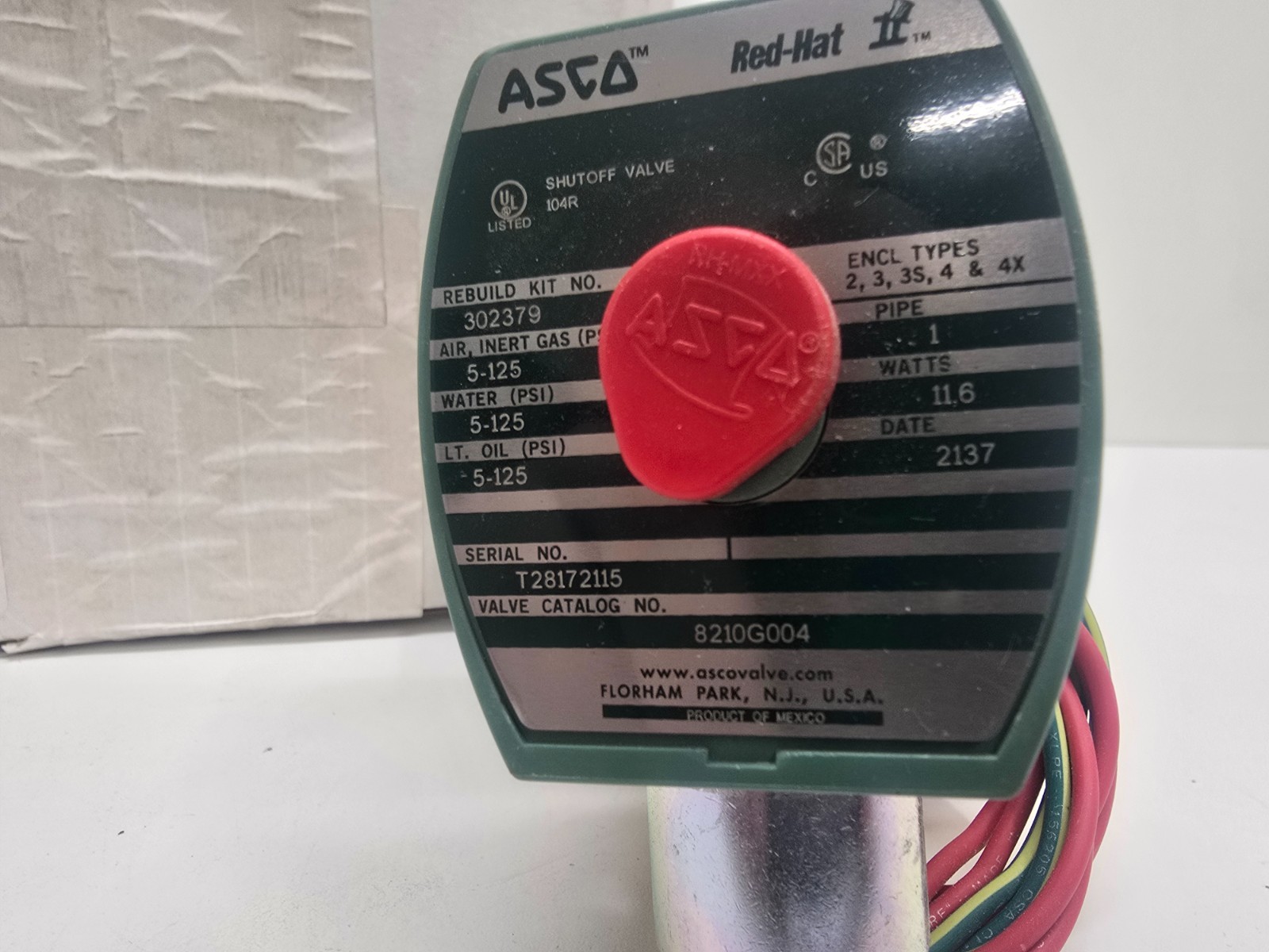 NEW IN BOX! ASCO 24VDC SOLENOID VALVE COIL 8210G004DC24