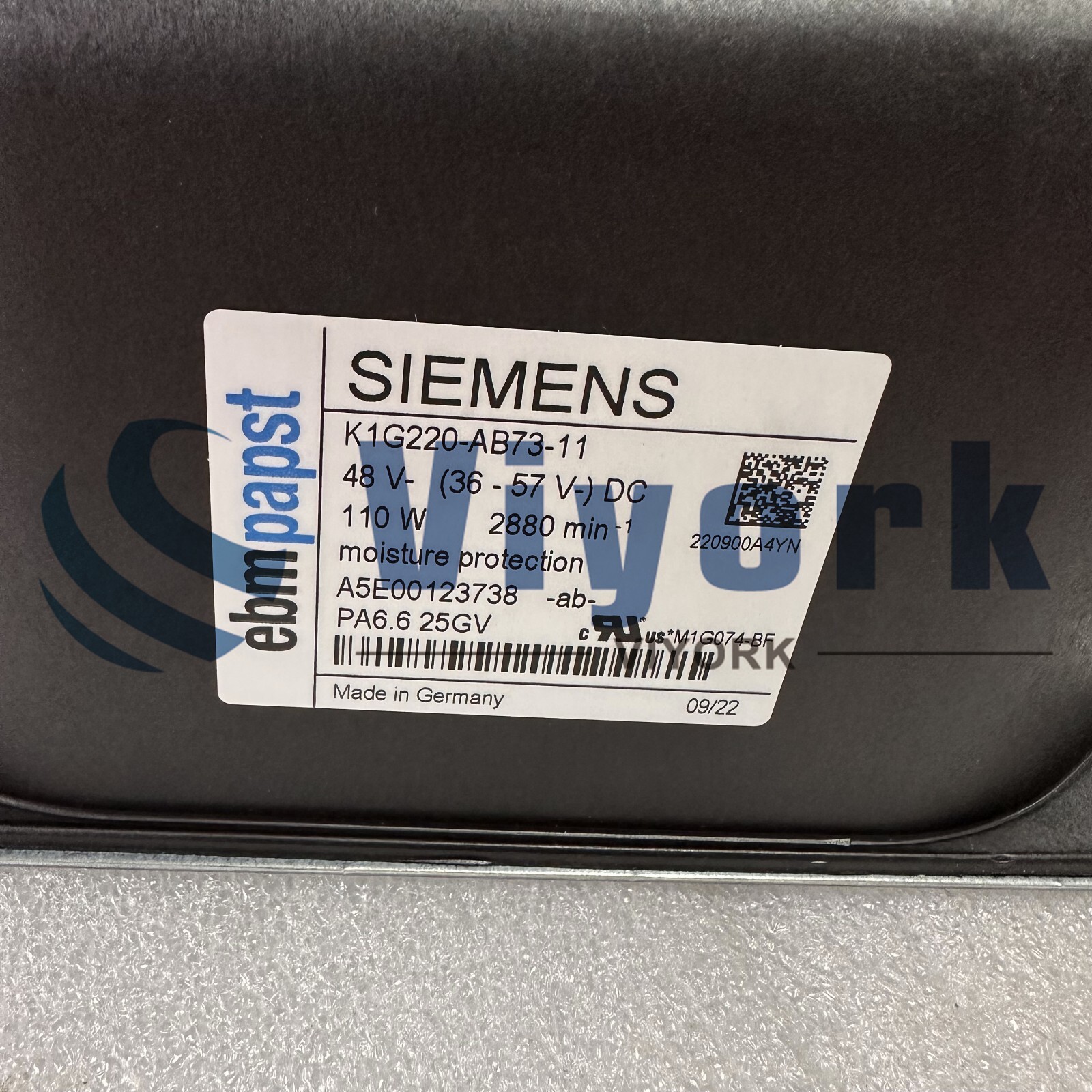 Siemens K1G220-AB73-11 FAN 110 W 2880 RPM 48VDC NEW