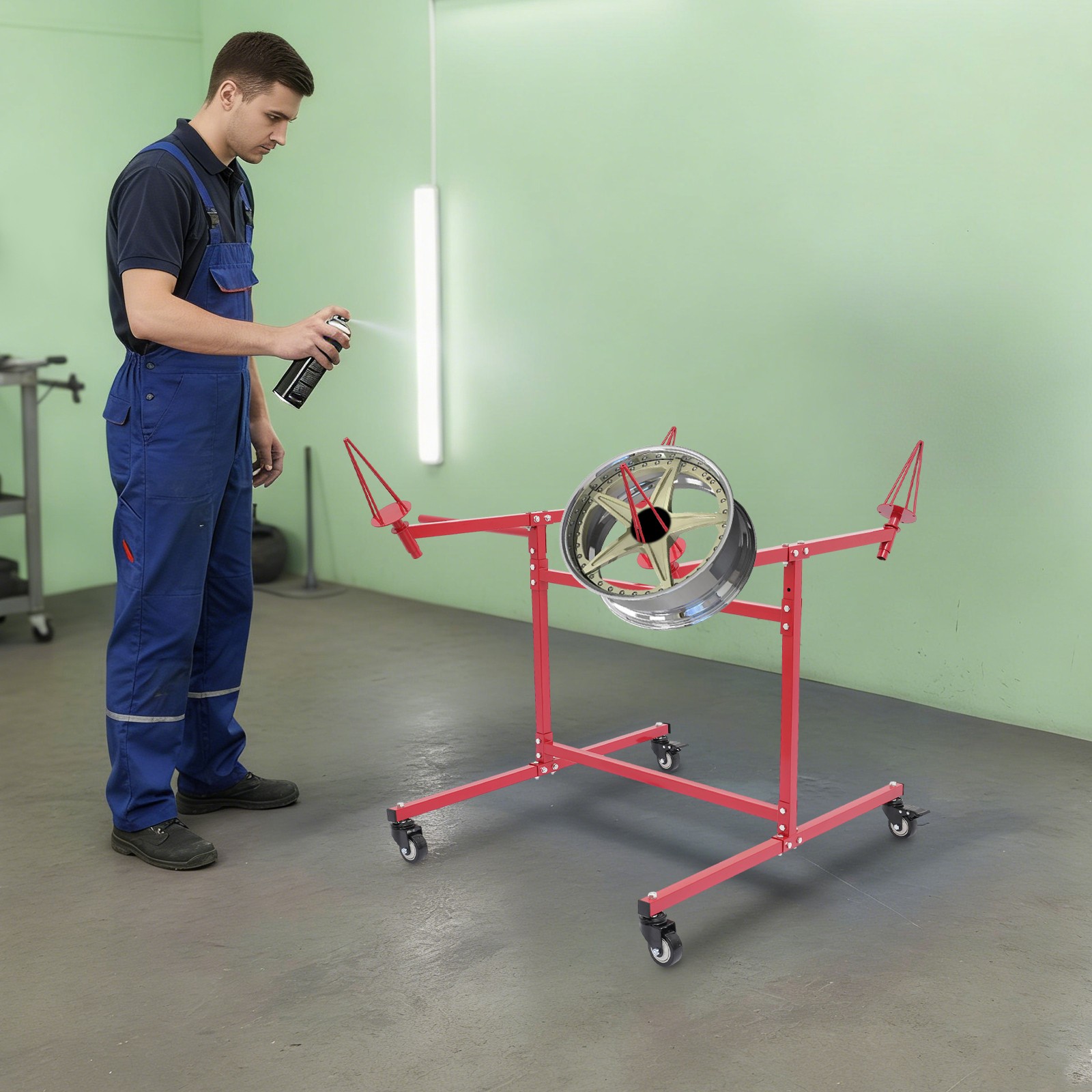 Wheel Paint Stand Rack Angled Wheel Holder Spray Stand For Car Repair Workshop