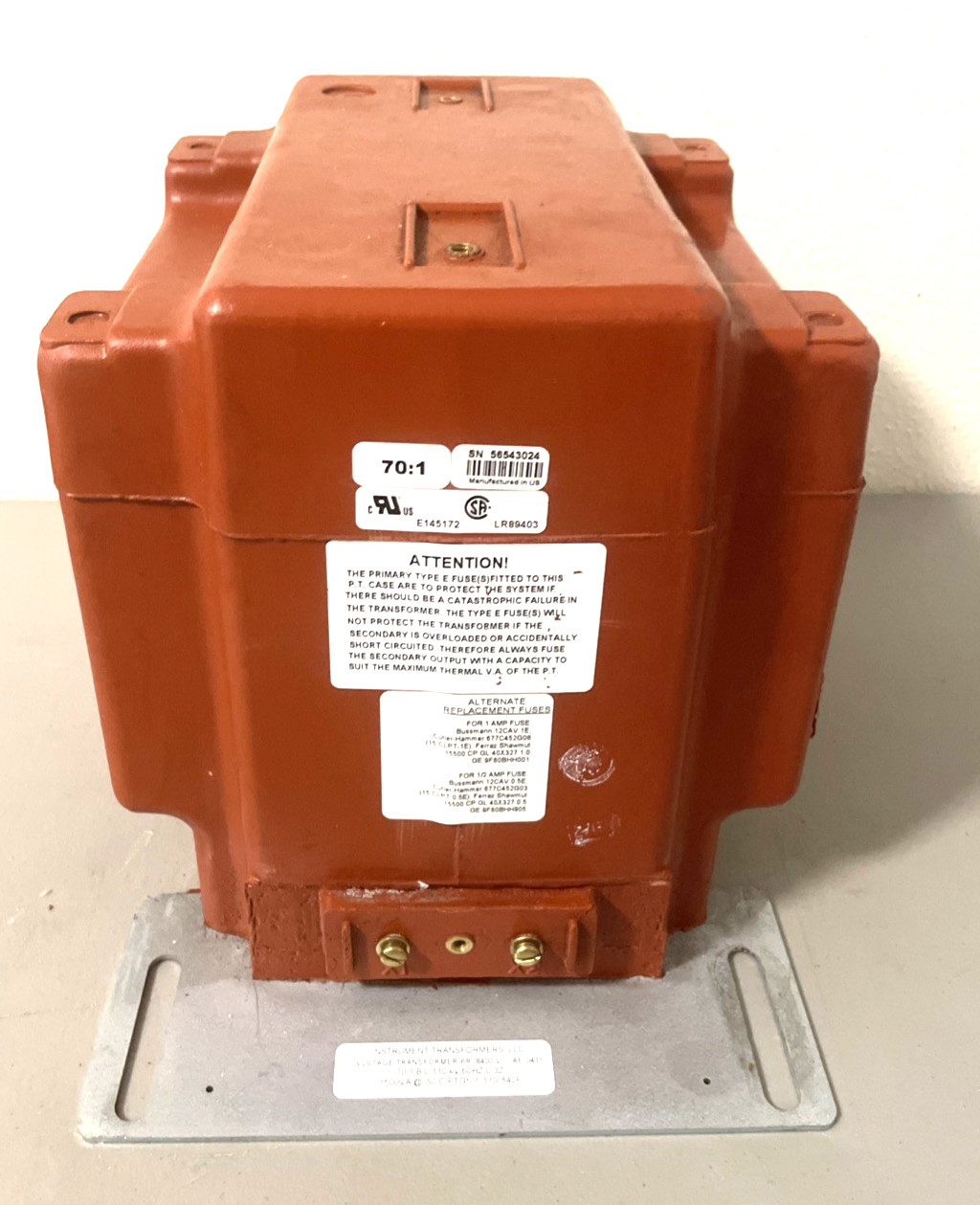 GE Vernova / Instrument Transformer PTG5-1-110-842F / 70:1 BIL 110 kV 60 HZ 0.3Z