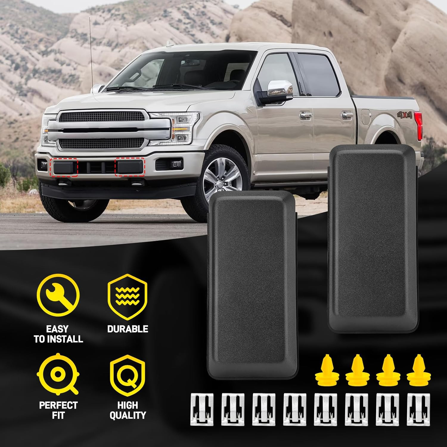 Front Bumper Guard Pads Compatible with Ford F-150 F150 2018-2020, Replace JL3Z1