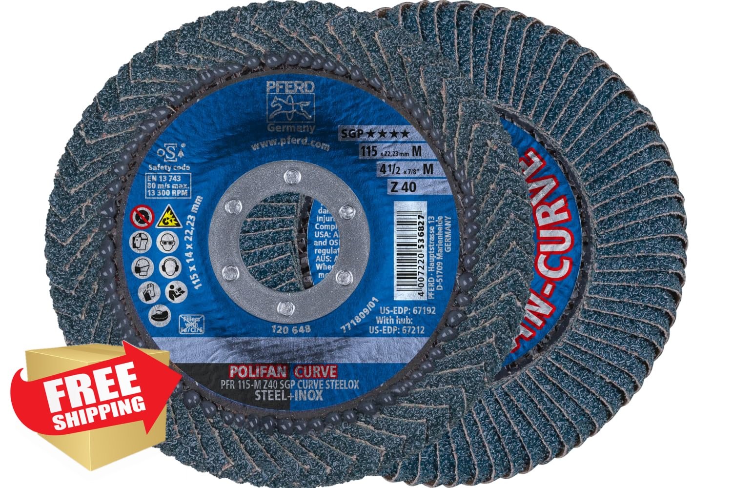 PFERD 4-1/2″ Zirconia Flap Disc 40 Grit